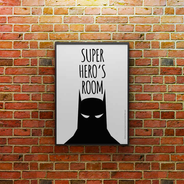 Plakat Batman Superhero's Room 001 DC Biały