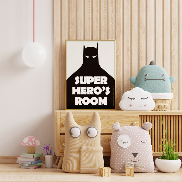 Plakat Batman Superhero's Room 004 DC Biały