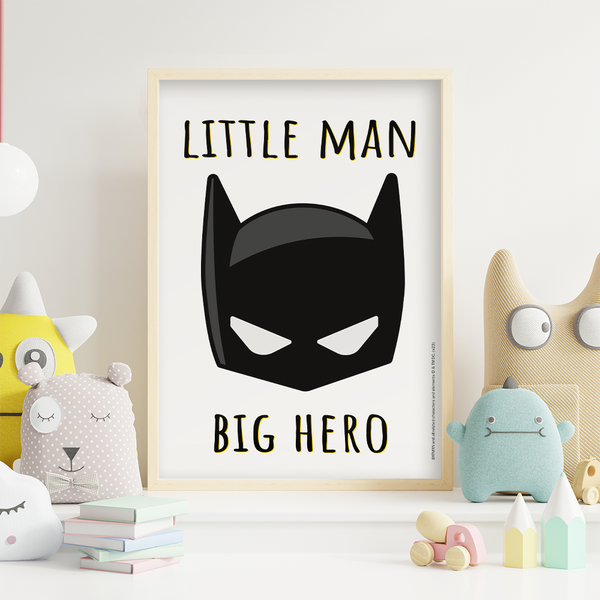 Plakat Batman Little man Big hero 001 DC Biały