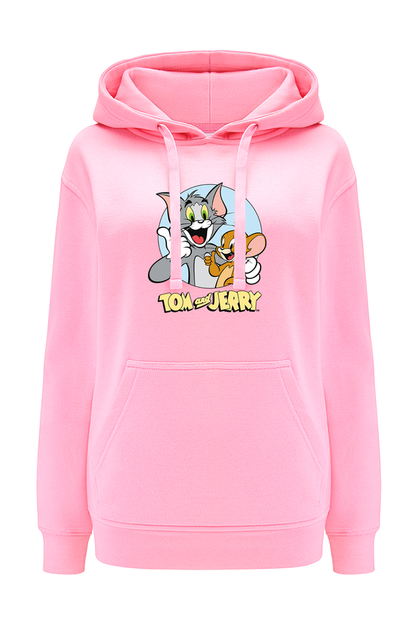Bluza damska z kapturem Tom i Jerry 013 Tom & Jerry Różowy
