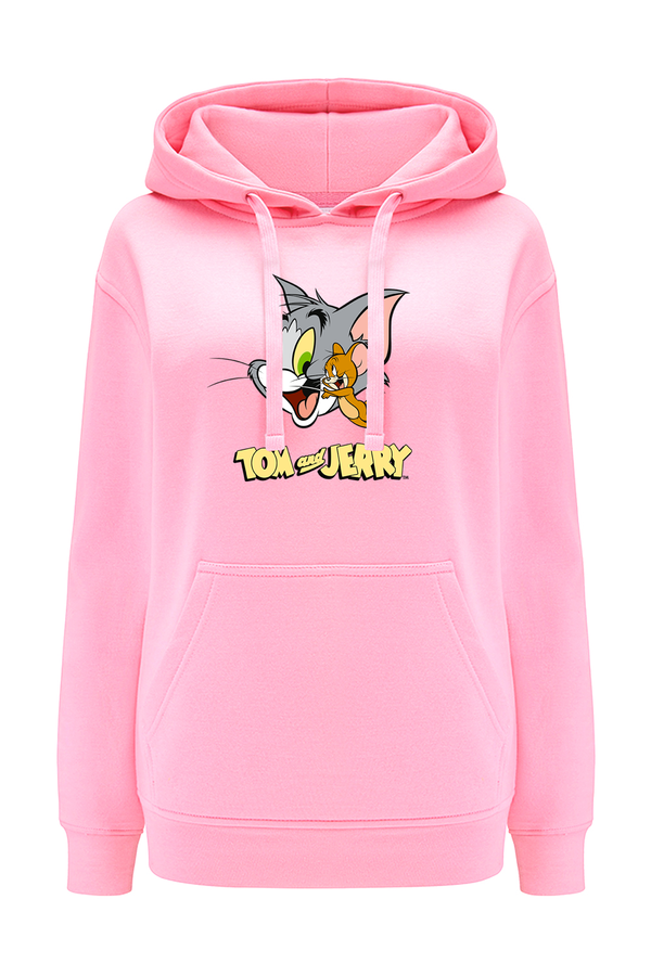 Bluza damska z kapturem Tom i Jerry 017 Tom & Jerry Różowy
