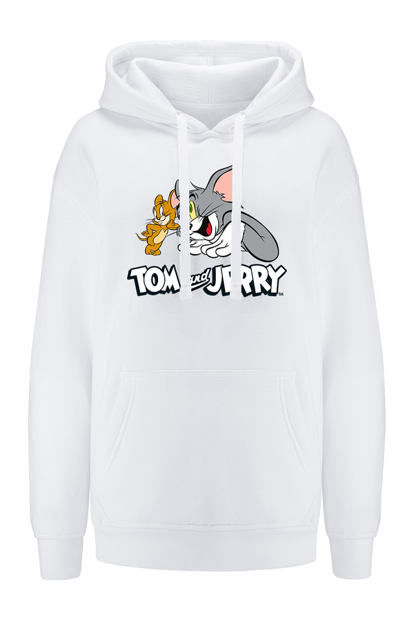 Bluza damska z kapturem Tom i Jerry 023 Tom & Jerry Biały