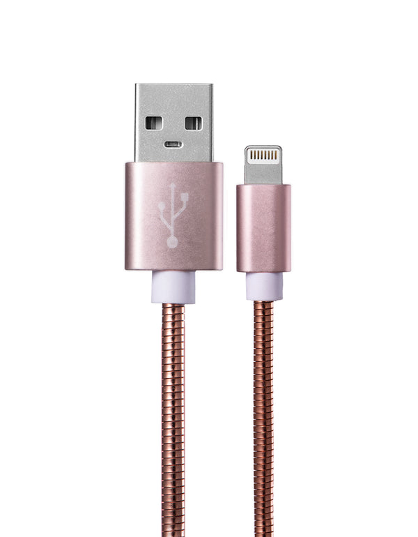 Kabel USB metalowy IPhone Lightning Lightning Rosegold