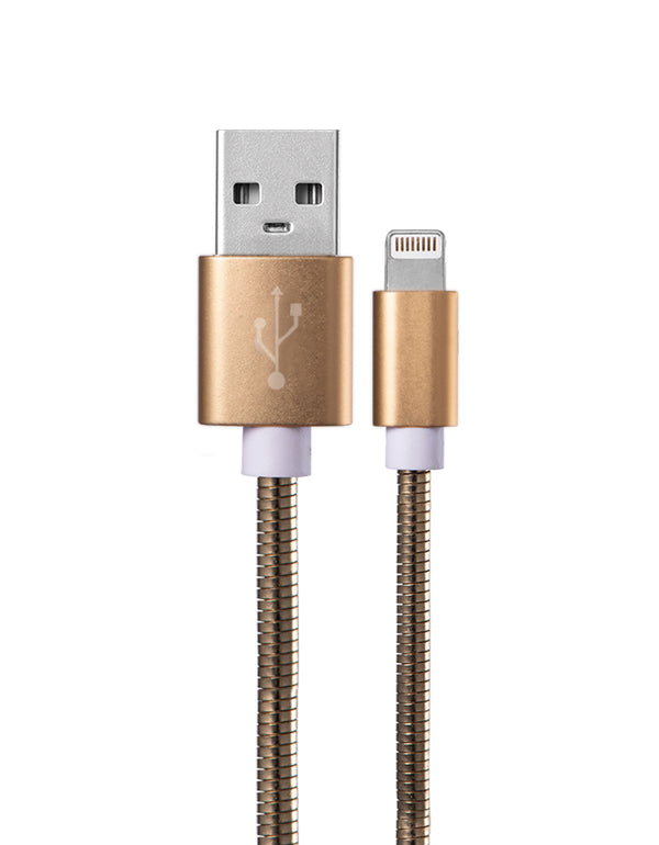 Kabel USB metalowy IPhone Lightning Lightning Złoty