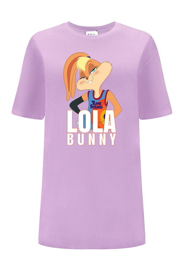 Koszulka damska OVERSIZE Kosmiczny Mecz 037 Looney Tunes Fioletowy