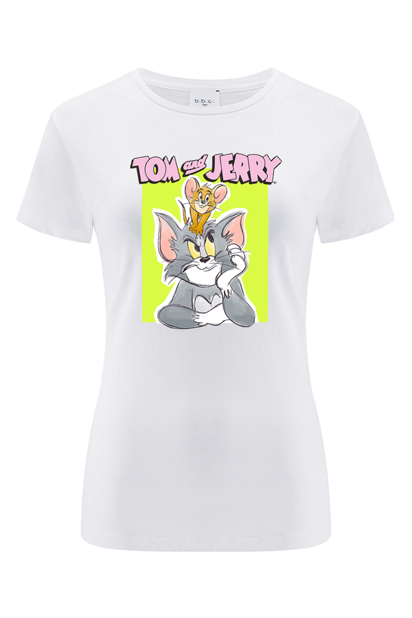 Koszulka damska Tom i Jerry 006 Tom & Jerry Biały