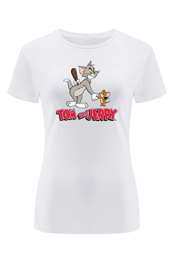 Koszulka damska Tom i Jerry 040 Tom and Jerry Biały