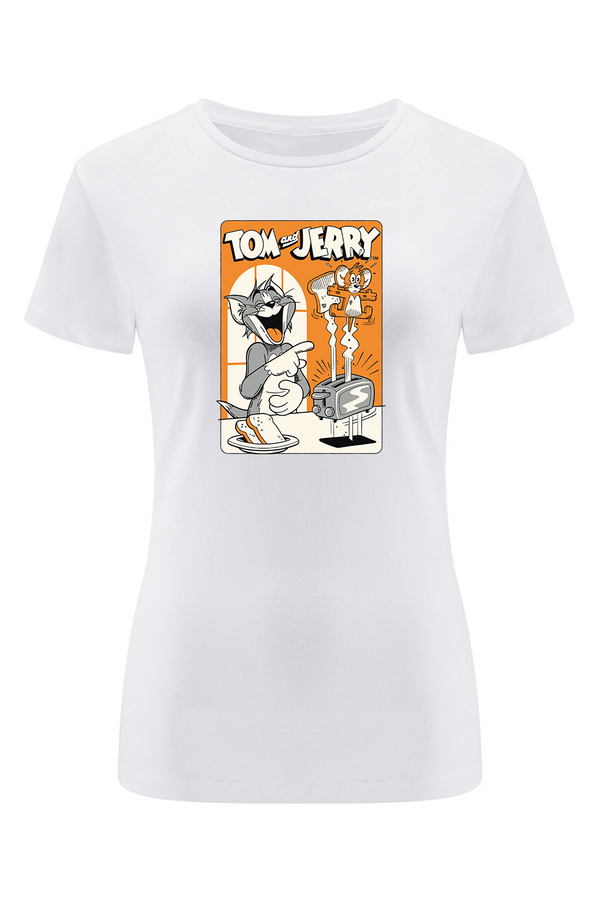 Koszulka damska Tom i Jerry 043 Tom and Jerry Biały
