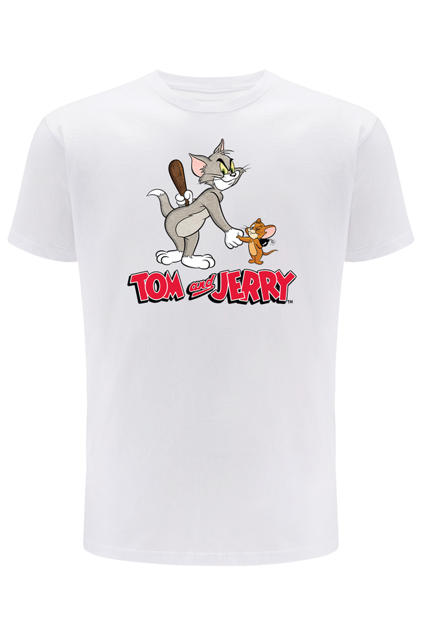 Koszulka męska Tom i Jerry 040 Tom and Jerry Biały