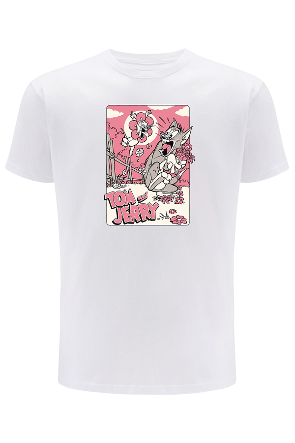 Koszulka męska Tom i Jerry 041 Tom and Jerry Biały