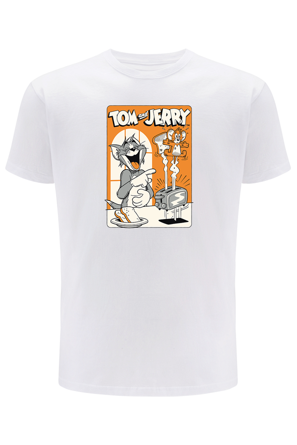 Koszulka męska Tom i Jerry 043 Tom and Jerry Biały
