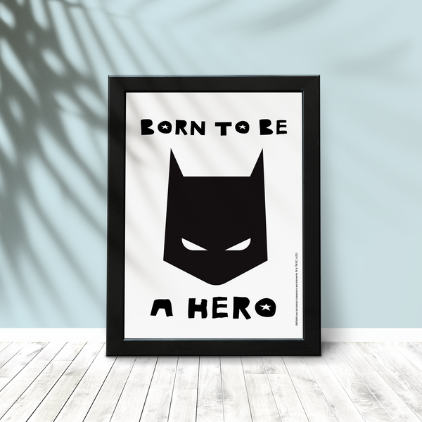 Plakat Batman Born to be a Hero 003 DC Biały