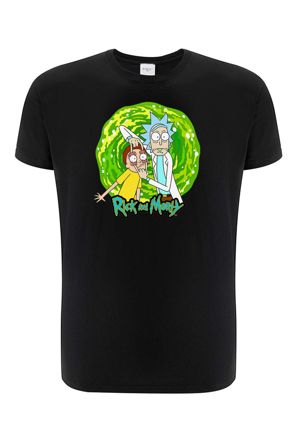 Koszulka męska Rick i Morty 007 Rick and Morty Czarny