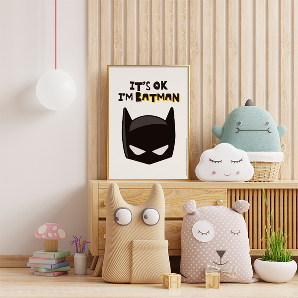 Plakat It's Ok I'm Batman 002 DC Biały