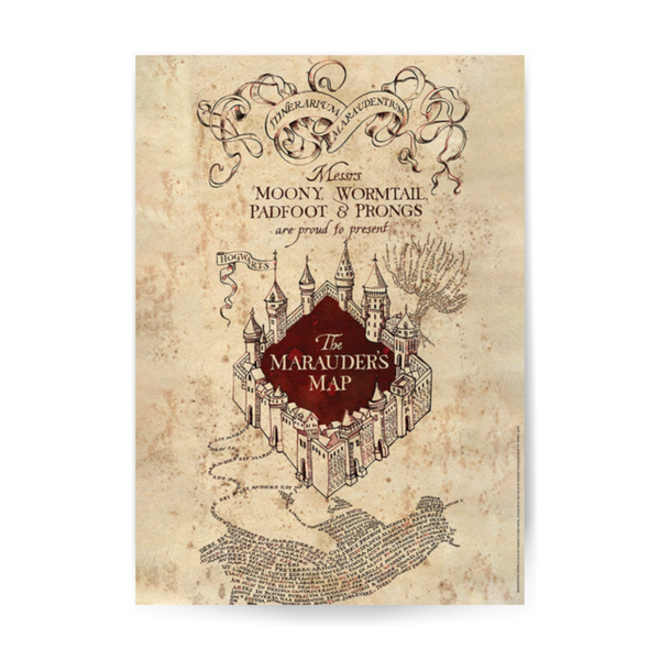 Plakat Mapa Huncwotów 001 Harry Potter Beżowy