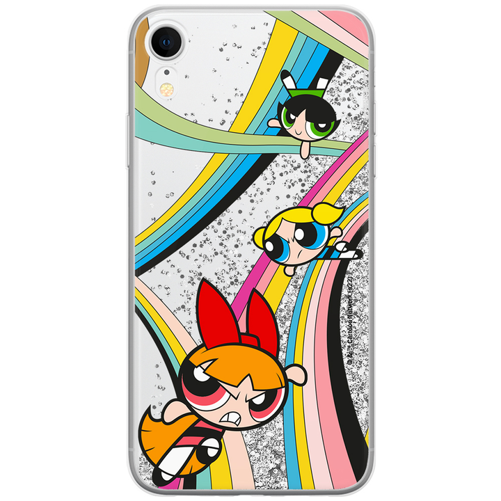 Etui Atomówki 020 The Powerpuff Girls Płynny brokat Srebrny - Babaco Store