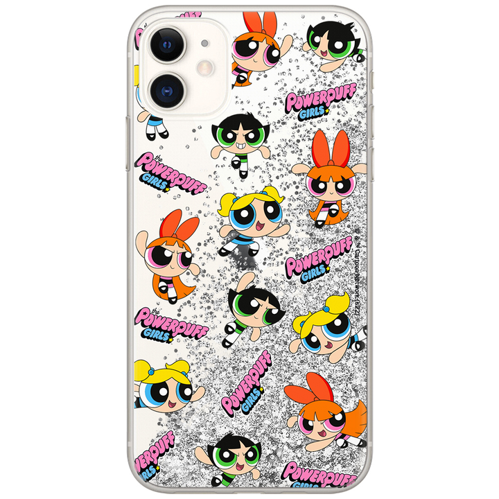 Etui Atomówki 028 The Powerpuff Girls Płynny brokat Srebrny - Babaco Store