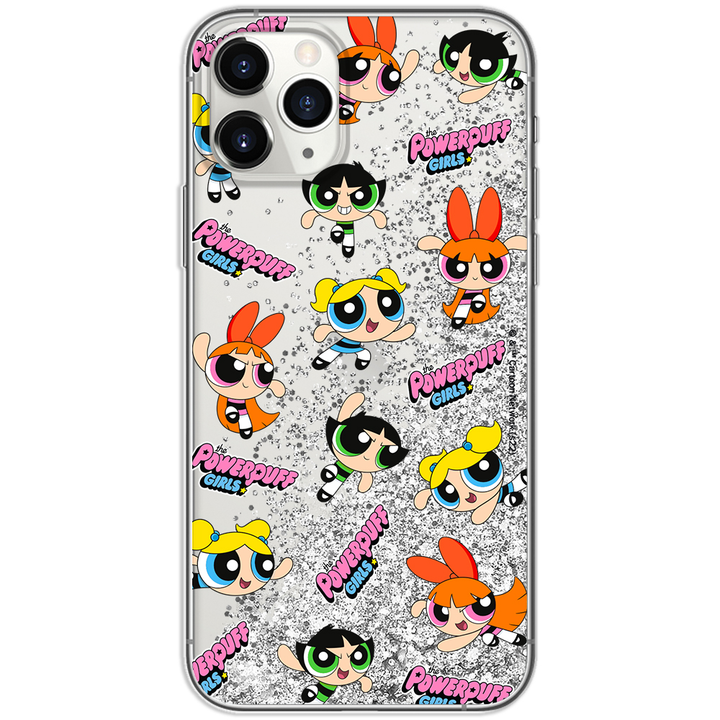 Etui Atomówki 028 The Powerpuff Girls Płynny brokat Srebrny - Babaco Store