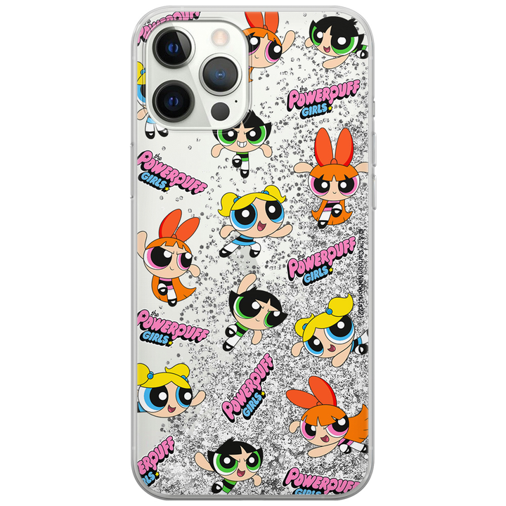 Etui Atomówki 028 The Powerpuff Girls Płynny brokat Srebrny - Babaco Store