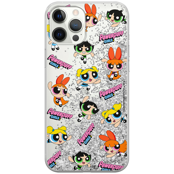 Etui Atomówki 028 The Powerpuff Girls Płynny brokat Srebrny - Babaco Store