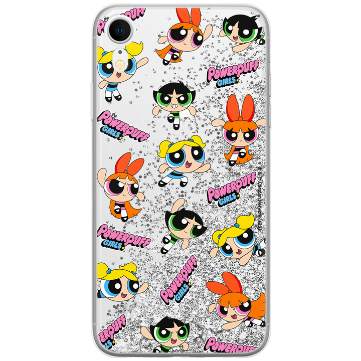 Etui Atomówki 028 The Powerpuff Girls Płynny brokat Srebrny - Babaco Store