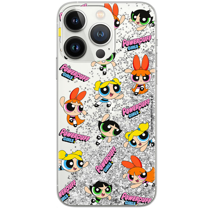 Etui Atomówki 028 The Powerpuff Girls Płynny brokat Srebrny - Babaco Store