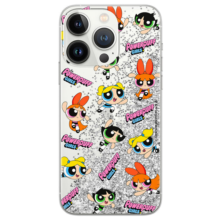 Etui Atomówki 028 The Powerpuff Girls Płynny brokat Srebrny - Babaco Store