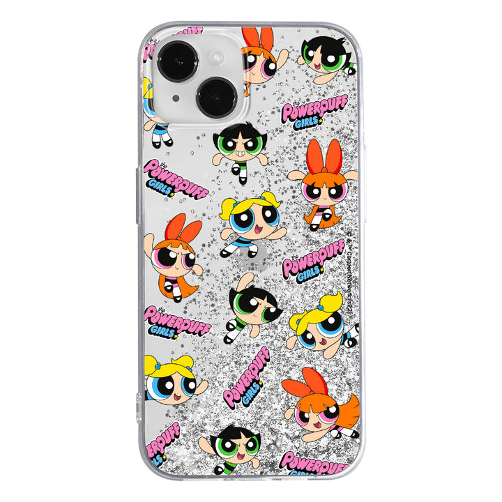 Etui Atomówki 028 The Powerpuff Girls Płynny brokat Srebrny - Babaco Store