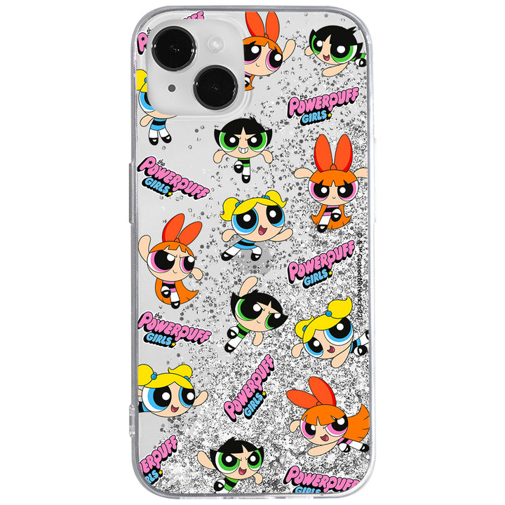 Etui Atomówki 028 The Powerpuff Girls Płynny brokat Srebrny - Babaco Store