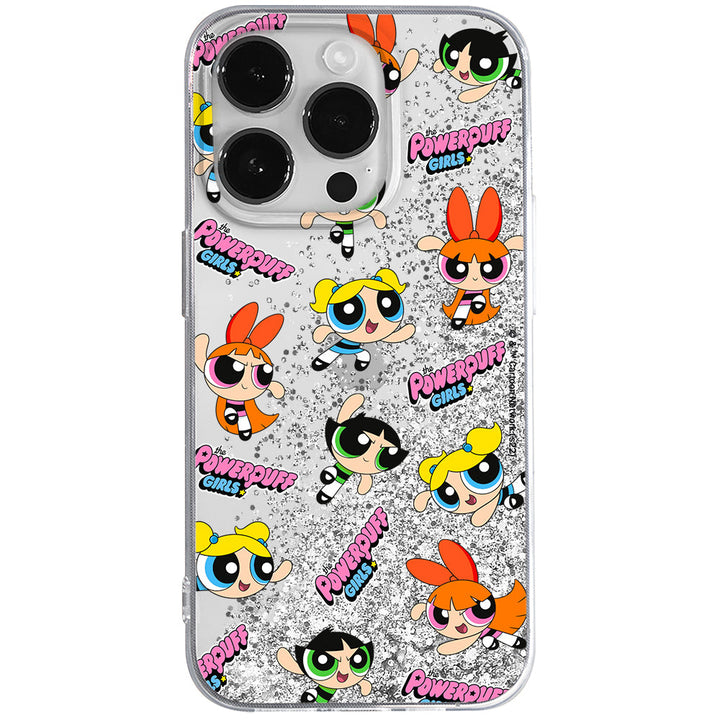 Etui Atomówki 028 The Powerpuff Girls Płynny brokat Srebrny - Babaco Store