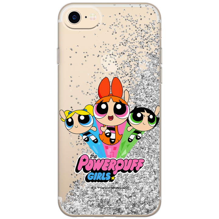 Etui Atomówki 029 The Powerpuff Girls Płynny brokat Srebrny - Babaco Store