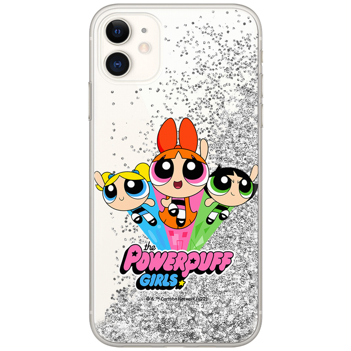 Etui Atomówki 029 The Powerpuff Girls Płynny brokat Srebrny - Babaco Store