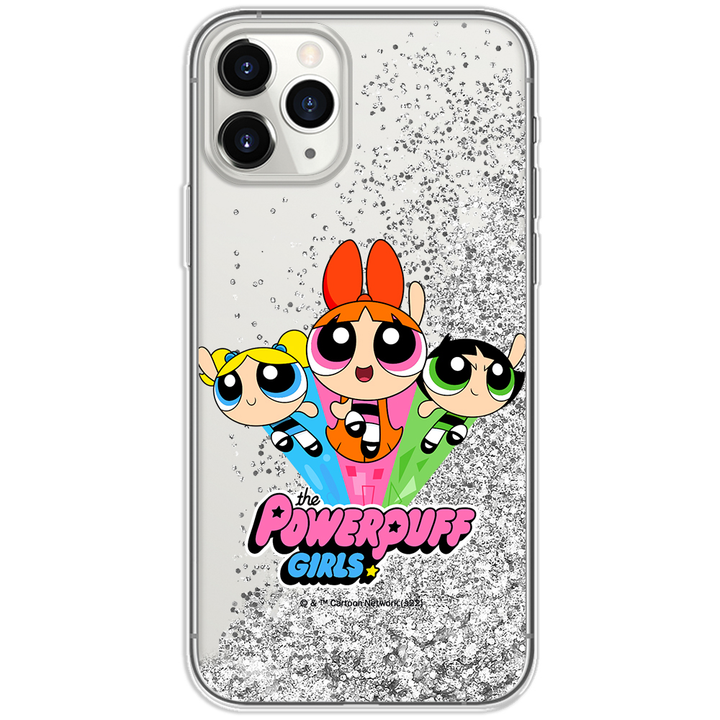 Etui Atomówki 029 The Powerpuff Girls Płynny brokat Srebrny - Babaco Store