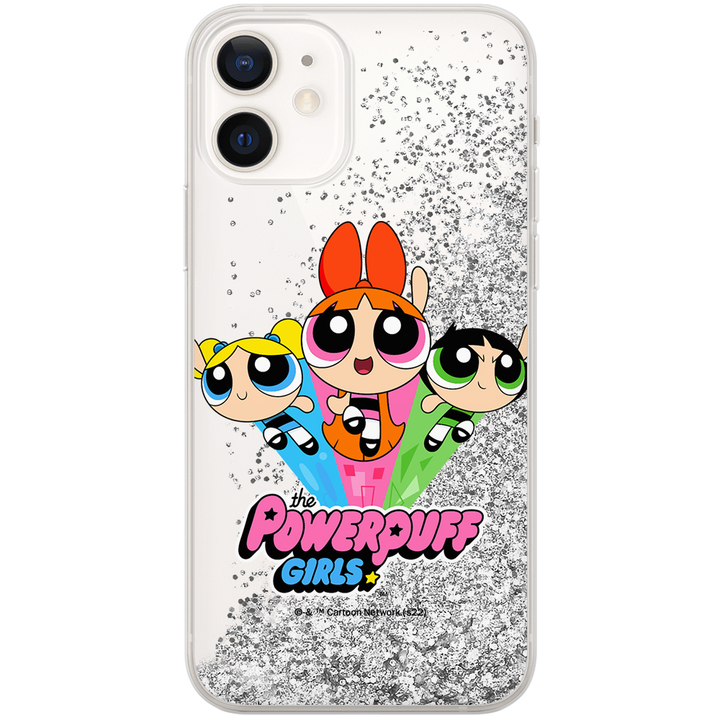 Etui Atomówki 029 The Powerpuff Girls Płynny brokat Srebrny - Babaco Store