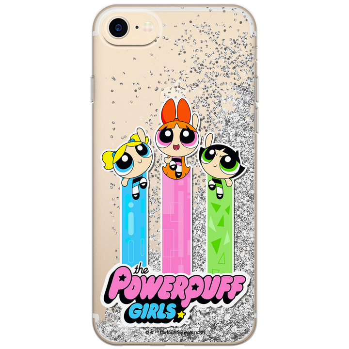 Etui Atomówki 030 The Powerpuff Girls Płynny brokat Srebrny - Babaco Store