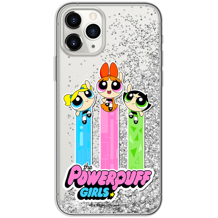 Etui Atomówki 030 The Powerpuff Girls Płynny brokat Srebrny - Babaco Store