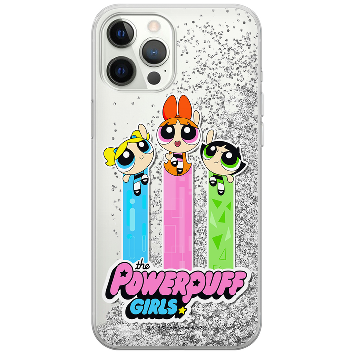 Etui Atomówki 030 The Powerpuff Girls Płynny brokat Srebrny - Babaco Store