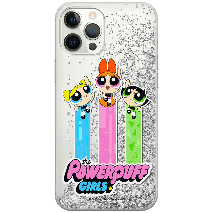 Etui Atomówki 030 The Powerpuff Girls Płynny brokat Srebrny - Babaco Store