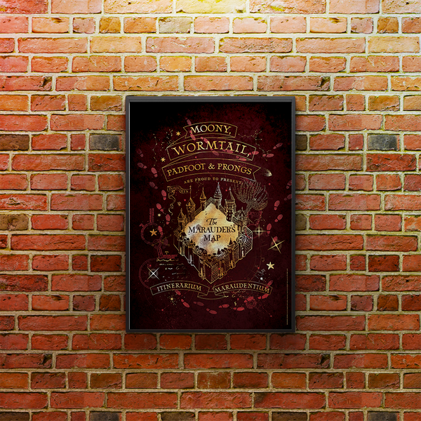 Plakat Mapa Huncwotów 003 Harry Potter Czerwony