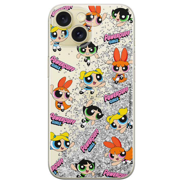 Etui Atomówki 028 The Powerpuff Girls Płynny brokat Srebrny - Babaco Store