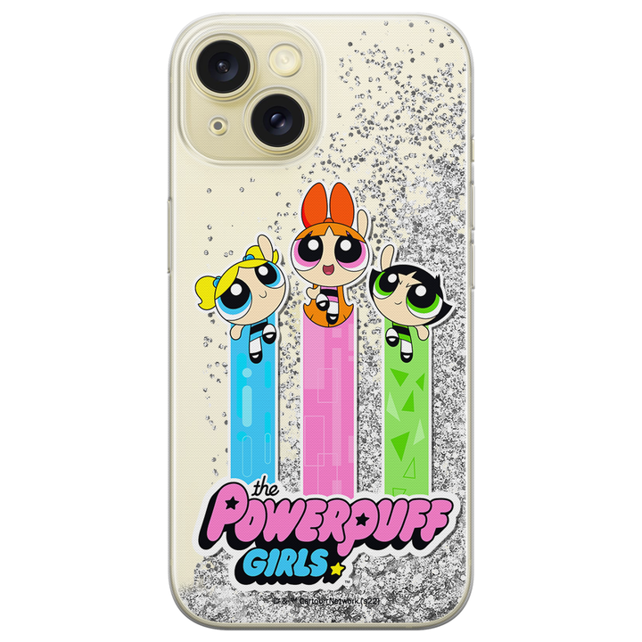 Etui Atomówki 030 The Powerpuff Girls Płynny brokat Srebrny - Babaco Store