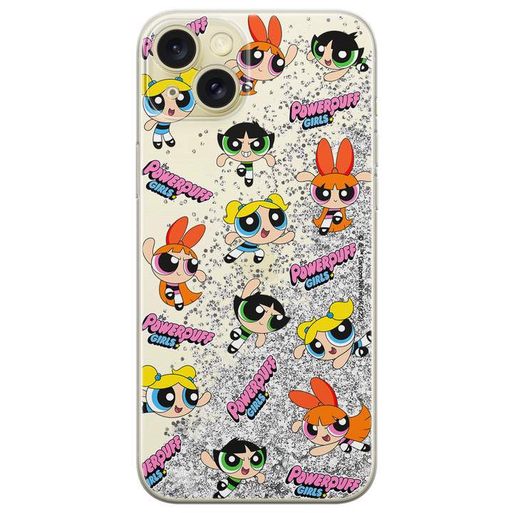 Etui Atomówki 028 The Powerpuff Girls Płynny brokat Srebrny - Babaco Store