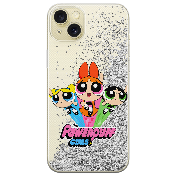 Etui Atomówki 029 The Powerpuff Girls Płynny brokat Srebrny - Babaco Store