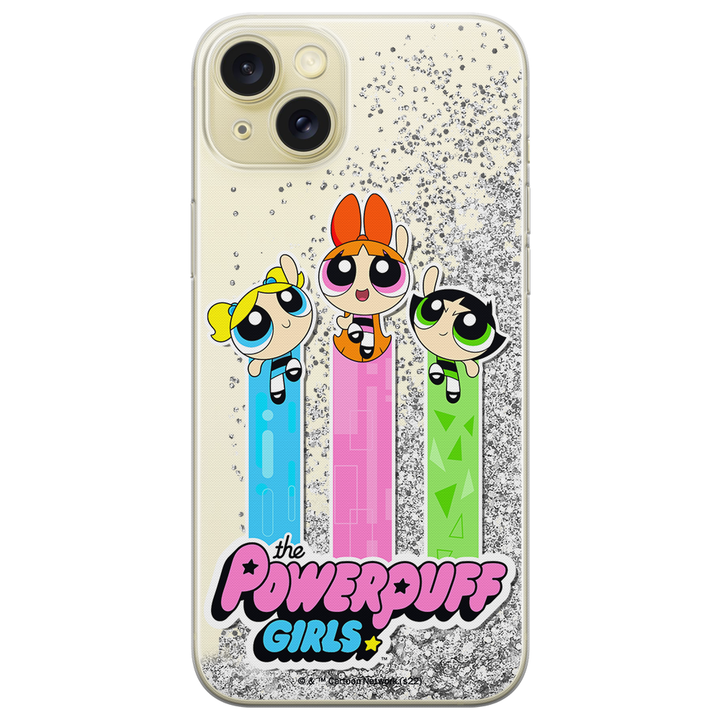 Etui Atomówki 030 The Powerpuff Girls Płynny brokat Srebrny - Babaco Store