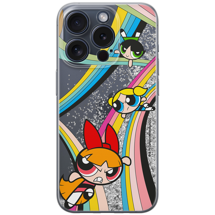 Etui Atomówki 020 The Powerpuff Girls Płynny brokat Srebrny - Babaco Store