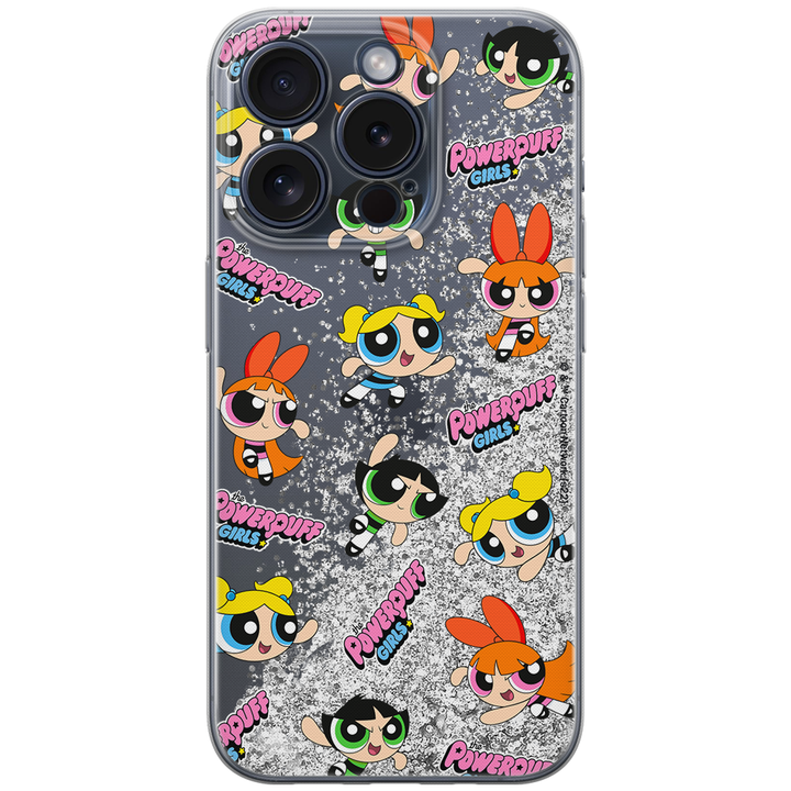 Etui Atomówki 028 The Powerpuff Girls Płynny brokat Srebrny - Babaco Store