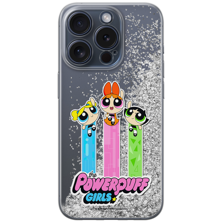 Etui Atomówki 030 The Powerpuff Girls Płynny brokat Srebrny - Babaco Store