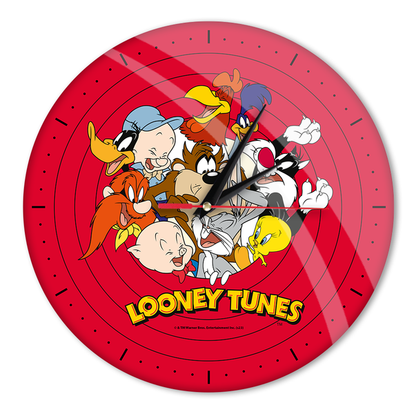 Zegar ścienny z połyskiem Looney Tunes Looney Tunes 036 Czerwony