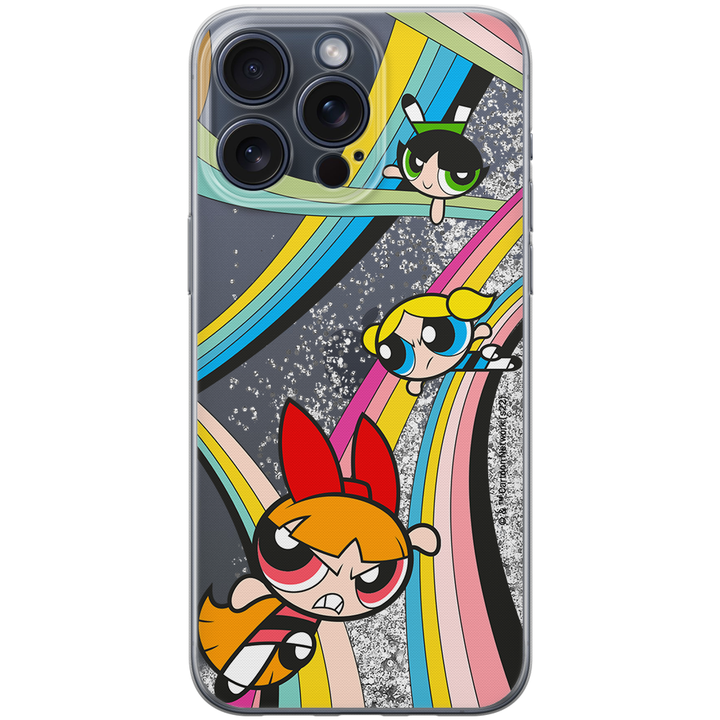 Etui Atomówki 020 The Powerpuff Girls Płynny brokat Srebrny - Babaco Store