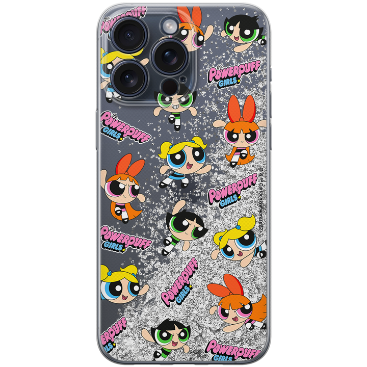 Etui Atomówki 028 The Powerpuff Girls Płynny brokat Srebrny - Babaco Store